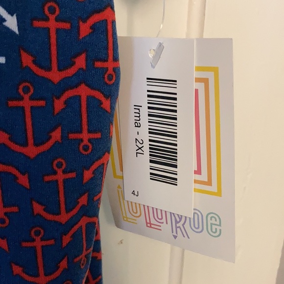 2XL Anchor LuLaRoe Irma Tunic - Picture 3 of 5